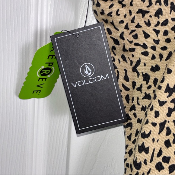 Volcom Liberator Leopard Print Button Front Romper Overalls NWT Size Small 4/6 - Picture 6 of 8